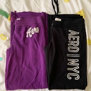 Purple and Black Aeropostale sweatpants